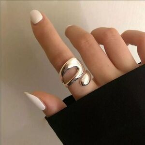 The Whitney Silver 925 adjustable modern statement ring